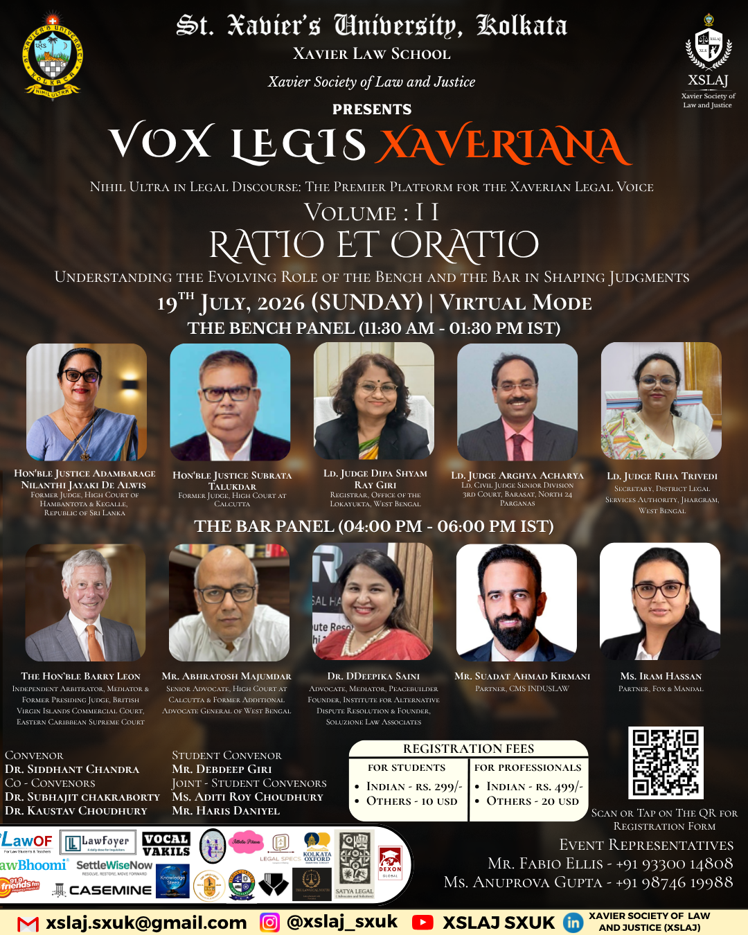 The Indian Lawyers Association (ILA) is pleased to announce that it is the Community Engagement Partner for the Xavier Society of Law and Justice (XSLAJ).